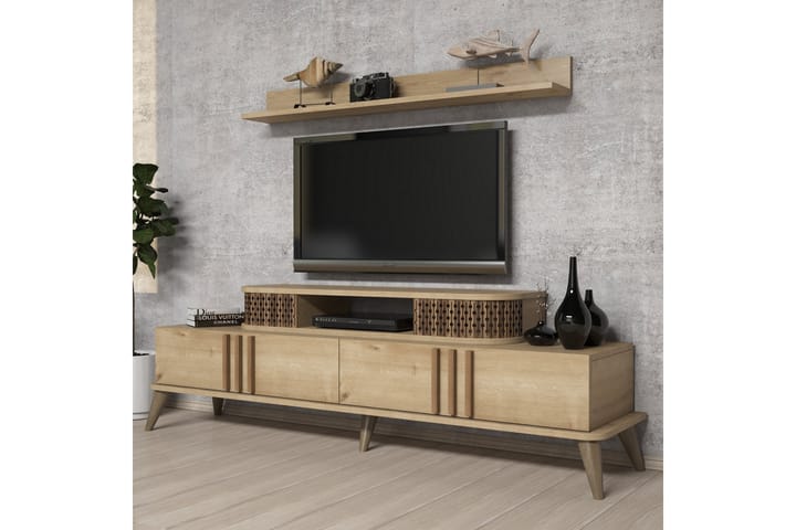 TV-kalustepaketti Amtorp 168 cm - Beige - Huonekalut - TV- & Mediakalusteet - TV-kalustepaketti