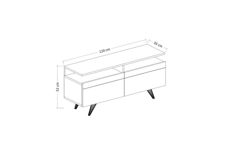 TV-kalustesetti 35x150 cm 2 kaappia - Luonnonväri/Valkoinen - Huonekalut - TV- & Mediakalusteet - TV-kalustepaketti