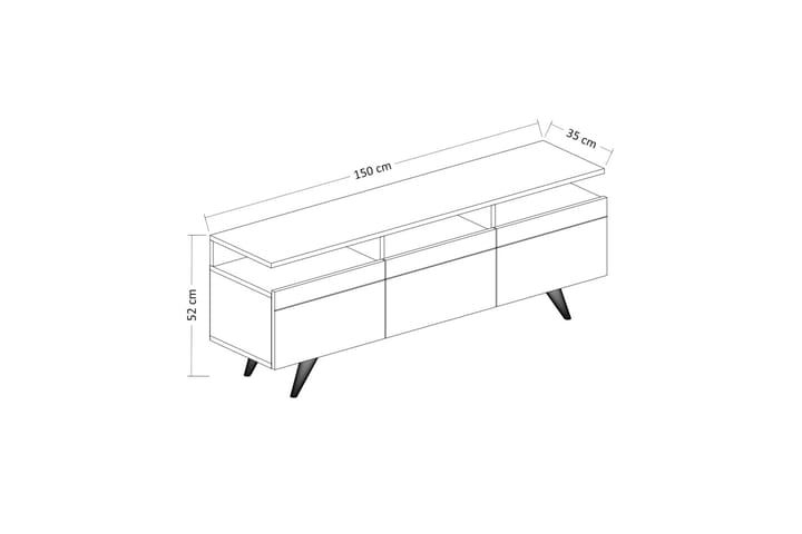 TV-kalustesetti 35x150 cm 3 kaappia - Valkoinen - Huonekalut - TV- & Mediakalusteet - TV-kalustepaketti
