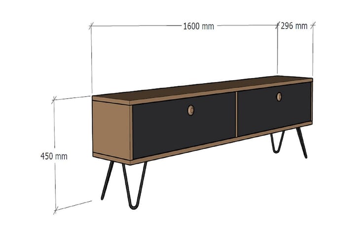 TV-kalustesetti Sidenia 160 cm - Musta - Huonekalut - TV- & Mediakalusteet - TV-kalustepaketti