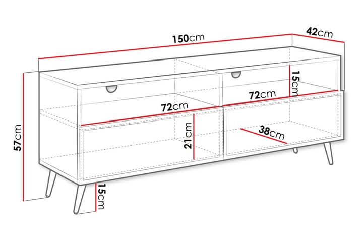 TV-taso Hester 150 cm - Hiekkabeige - Huonekalut - TV- & Mediakalusteet - Tv taso & Mediataso