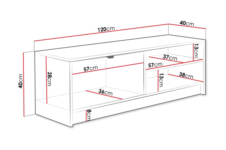 TV-taso Kintore 120 cm - Beige - Huonekalut - TV- & Mediakalusteet - Tv taso & Mediataso