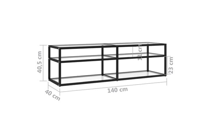 TV-taso läpikuultava 140x40x40,5 cm karkaistu lasi - Läpinäkyvä - Huonekalut - TV- & Mediakalusteet - Tv taso & Mediataso