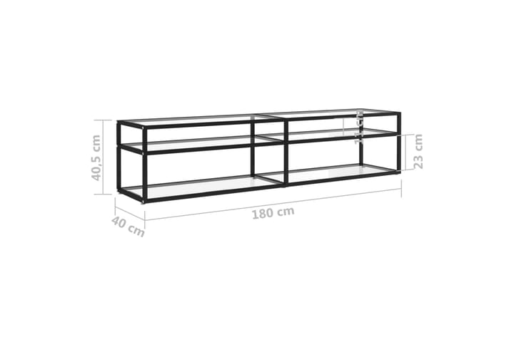 TV-taso läpikuultava 180x40x40,5 cm karkaistu lasi - Läpinäkyvä - Huonekalut - TV- & Mediakalusteet - Tv taso & Mediataso