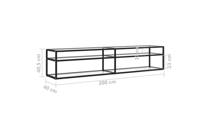 TV-taso läpikuultava 200x40x40,5 cm karkaistu lasi - Läpinäkyvä - Huonekalut - TV- & Mediakalusteet - Tv taso & Mediataso