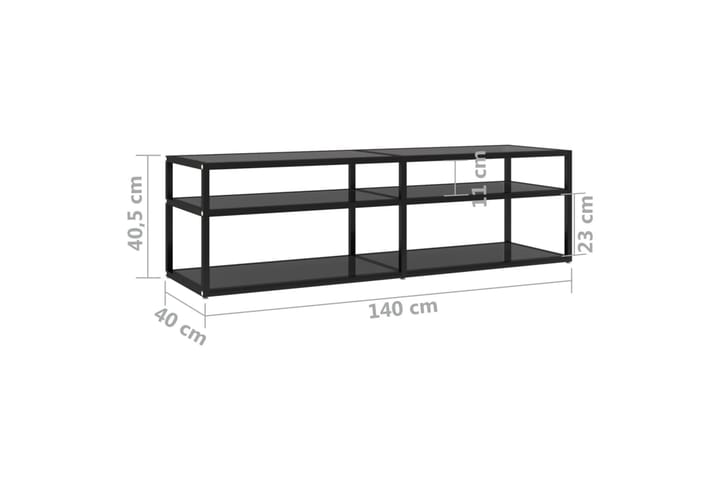 TV-taso musta 140x40x40,5 cm karkaistu lasi - Musta - Huonekalut - TV- & Mediakalusteet - Tv taso & Mediataso