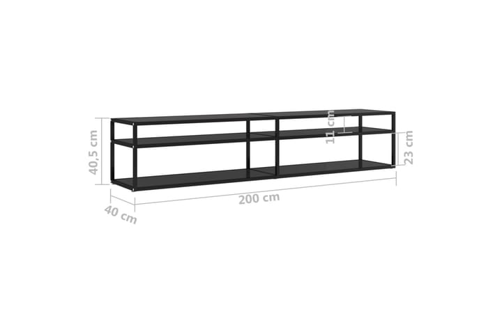 TV-taso musta 200x40x40,5 cm karkaistu lasi - Musta - Huonekalut - TV- & Mediakalusteet - Tv taso & Mediataso