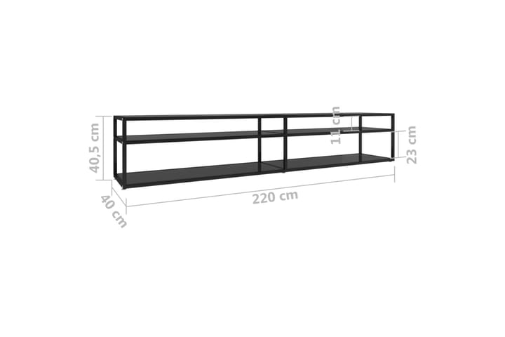 TV-taso musta 220x40x40,5 cm karkaistu lasi - Musta - Huonekalut - TV- & Mediakalusteet - Tv taso & Mediataso