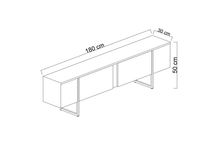 Luxe TV-taso 180x50 cm Musta - Hanah Home - Huonekalut - TV- & Mediakalusteet - Tv taso & Mediataso