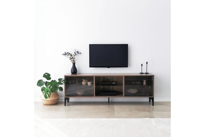 Olympos TV-taso 160x35 cm Ruskea - Hanah Home - Huonekalut - TV- & Mediakalusteet - Tv taso & Mediataso