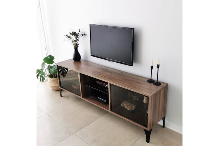 Olympos TV-taso 160x35 cm Ruskea - Hanah Home - Huonekalut - TV- & Mediakalusteet - Tv taso & Mediataso