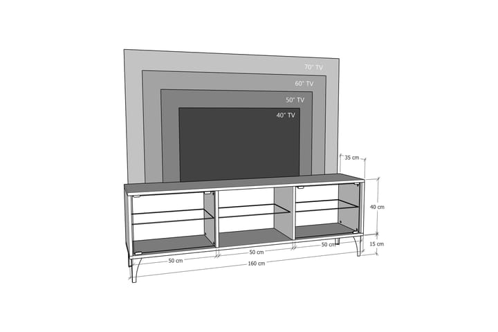 Olympos TV-taso 160x35 cm Ruskea - Hanah Home - Huonekalut - TV- & Mediakalusteet - Tv taso & Mediataso