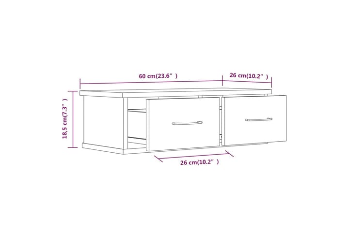 TV-seinäkaappi ruskea tammi 60x26x18,5 cm tekninen puu - Ruskea - Huonekalut - TV- & Mediakalusteet - Tv taso & Mediataso