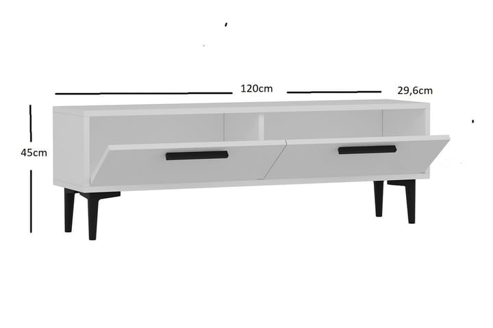 TV-taso 120 cm 2 kaappia - Valkoinen/musta - Huonekalut - TV- & Mediakalusteet - Tv taso & Mediataso