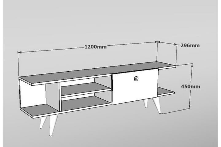 TV-taso 120 cm - Luonnonväri/Valkoinen - Huonekalut - TV- & Mediakalusteet - Tv taso & Mediataso