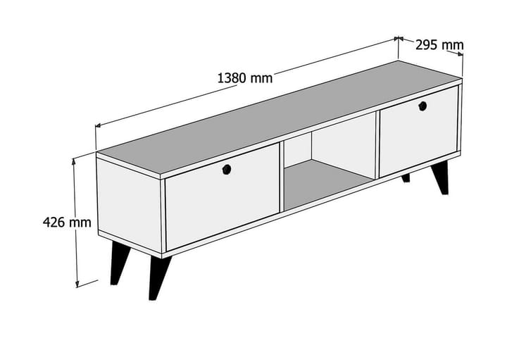 TV-taso 138 cm - Pähkinä/musta - Huonekalut - TV- & Mediakalusteet - Tv taso & Mediataso