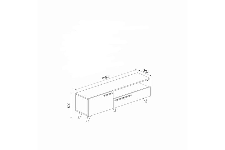 TV-taso 150 cm 2 kaappia - Luonnonväri/Valkoinen - Huonekalut - TV- & Mediakalusteet - Tv taso & Mediataso