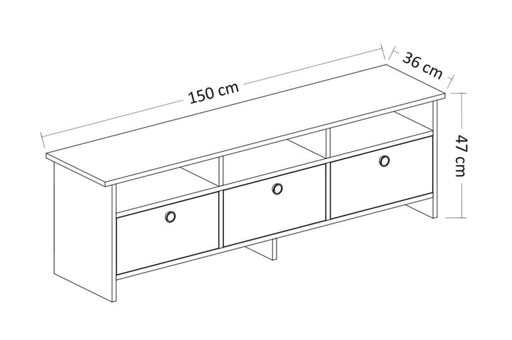 TV-taso 150 cm Antrasiitti/Tammi - Huonekalut - TV- & Mediakalusteet - Tv taso & Mediataso