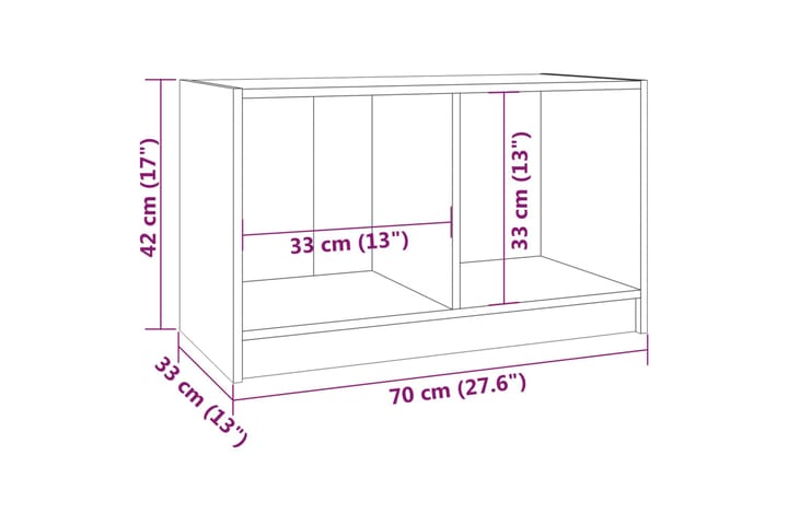 TV-taso 70x33x42 cm täysi mänty - Ruskea - Huonekalut - TV- & Mediakalusteet - Tv taso & Mediataso