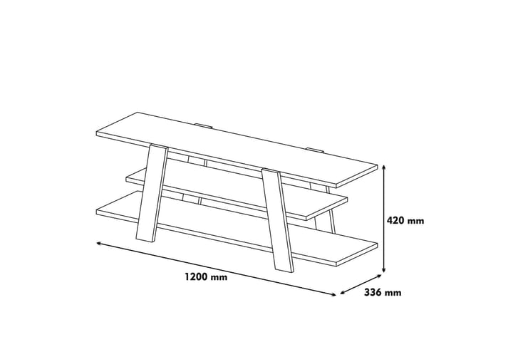 TV-taso Amtorp 120 cm - Ruskea/Valkoinen - Huonekalut - TV- & Mediakalusteet - Tv taso & Mediataso