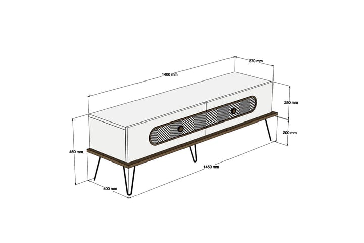 TV-taso Amtorp 145 cm - Ruskea - Huonekalut - TV- & Mediakalusteet - Tv taso & Mediataso