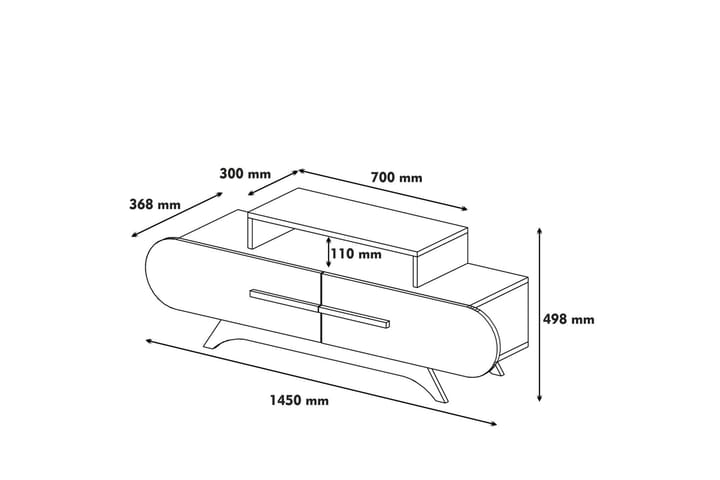 TV-taso Amtorp 145 cm - Ruskea/Valkoinen - Huonekalut - TV- & Mediakalusteet - Tv taso & Mediataso