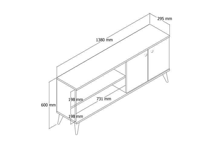 TV-taso Barler 138 cm - Valkoinen - Huonekalut - TV- & Mediakalusteet - Tv taso & Mediataso