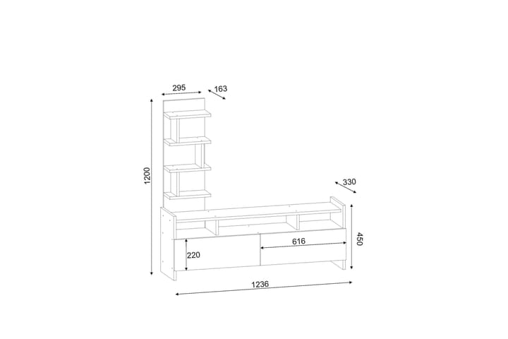 TV-taso Darlane 123 cm - Huonekalut - TV- & Mediakalusteet - Tv taso & Mediataso