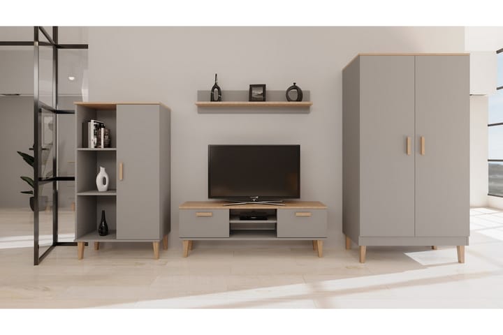 TV-Taso Denver 120 cm Harmaa/Beige - Kocot - Huonekalut - TV- & Mediakalusteet - Tv taso & Mediataso