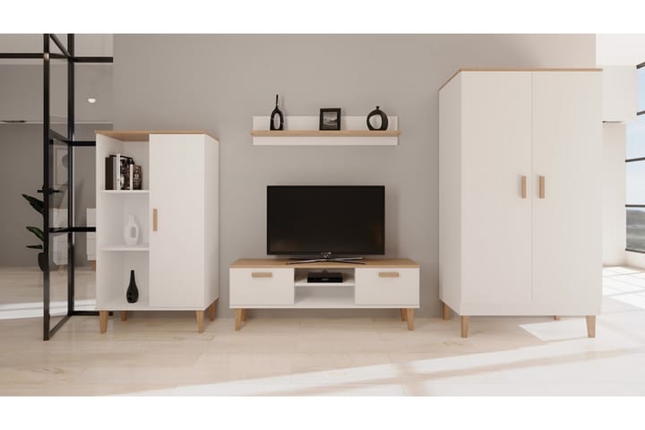 TV-Taso Denver 120 cm Valkoinen/Beige - Kocot - Huonekalut - TV- & Mediakalusteet - Tv taso & Mediataso