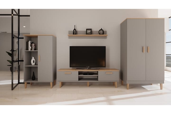 TV-Taso Denver 160 cm Harmaa/Beige - Kocot - Huonekalut - TV- & Mediakalusteet - Tv taso & Mediataso