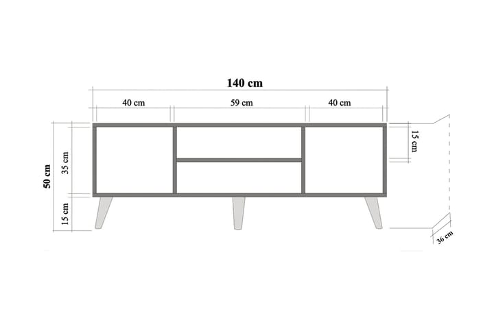 TV-taso Dirk 140 cm Kirsikank 140 cmukka - Ruskea/Vihreä - Huonekalut - TV- & Mediakalusteet - Tv taso & Mediataso