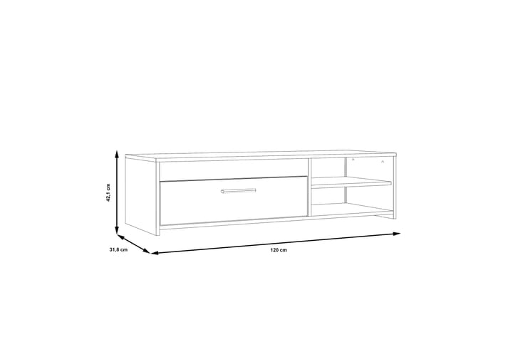 TV-taso Flannigan 120 cm - Valkoinen - Huonekalut - TV- & Mediakalusteet - Tv taso & Mediataso