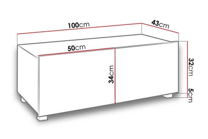 TV-taso Frick 100 cm Pieni - Valkoinen - Huonekalut - TV- & Mediakalusteet - Tv taso & Mediataso