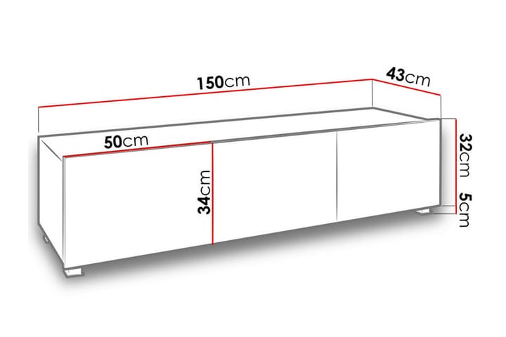 TV-taso Frick 150 cm - Valkoinen - Huonekalut - TV- & Mediakalusteet - Tv taso & Mediataso