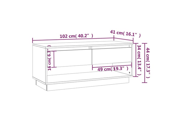 TV-taso harmaa 102x41x44 cm lastulevy - Harmaa - Huonekalut - TV- & Mediakalusteet - Tv taso & Mediataso