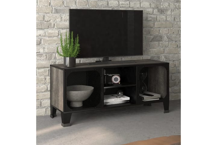 TV-taso harmaa 105x36x47 cm metalli ja MDF - Harmaa - Huonekalut - TV- & Mediakalusteet - Tv taso & Mediataso