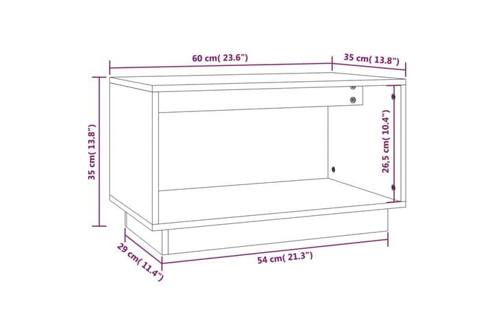 TV-taso harmaa 60x35x35 cm täysi mänty - Harmaa - Huonekalut - TV- & Mediakalusteet - Tv taso & Mediataso