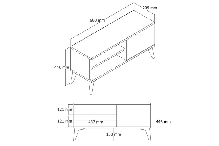 TV-taso Herston 90 cm - Valkoinen - Huonekalut - TV- & Mediakalusteet - Tv taso & Mediataso