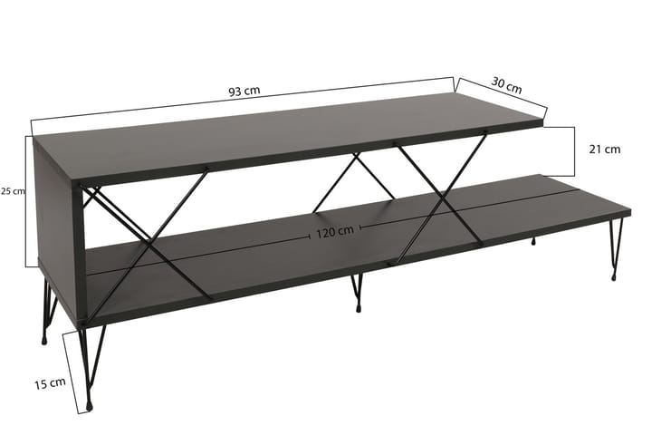 TV-taso Jaennis 120 cm - Antrasiitti - Huonekalut - TV- & Mediakalusteet - Tv taso & Mediataso