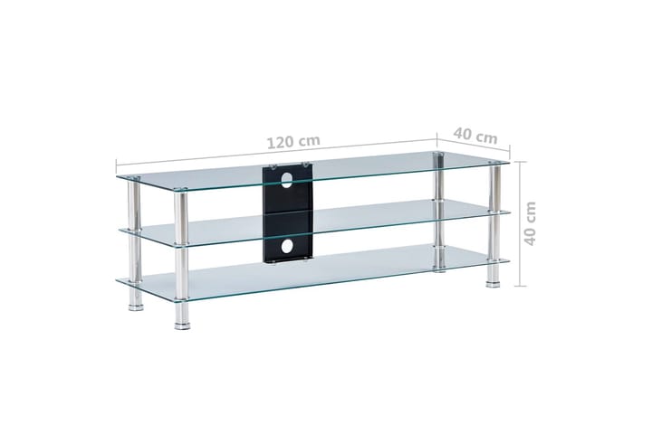 TV-taso läpinäkyvä 120x40x40 cm karkaistu lasi - Läpinäkyvä - Huonekalut - TV- & Mediakalusteet - Tv taso & Mediataso