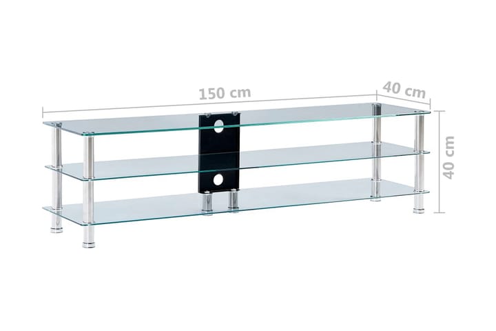 TV-taso läpinäkyvä 150x40x40 cm karkaistu lasi - Läpinäkyvä - Huonekalut - TV- & Mediakalusteet - Tv taso & Mediataso