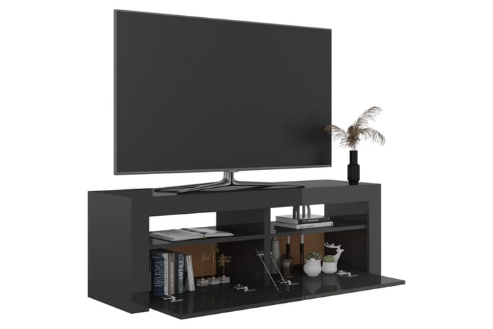 TV-taso LED-valoilla 120x35x40 cm - Harmaa Korkeakiilto - Huonekalut - TV- & Mediakalusteet - Tv taso & Mediataso