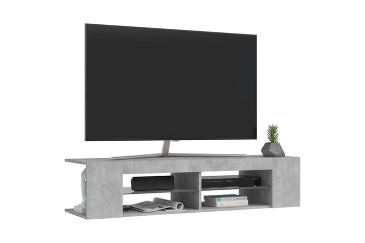 TV-taso LED-valoilla 135x39x30 cm - Betoninharmaa - Huonekalut - TV- & Mediakalusteet - Tv taso & Mediataso