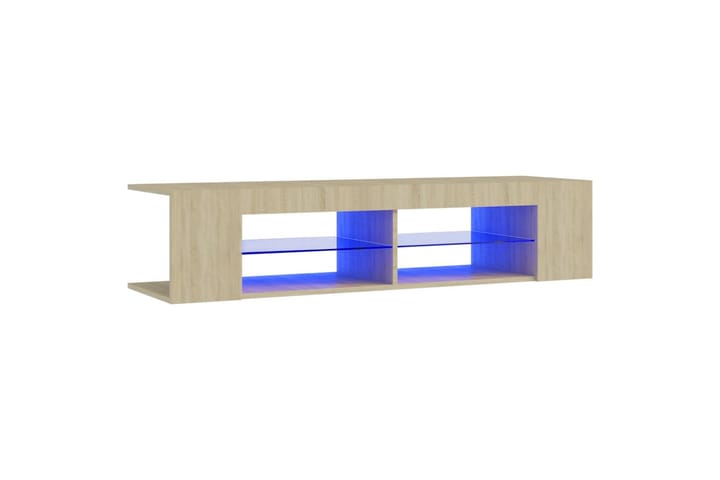 TV-taso LED-valoilla 135x39x30 cm - Ruskea - Huonekalut - TV- & Mediakalusteet - Tv taso & Mediataso