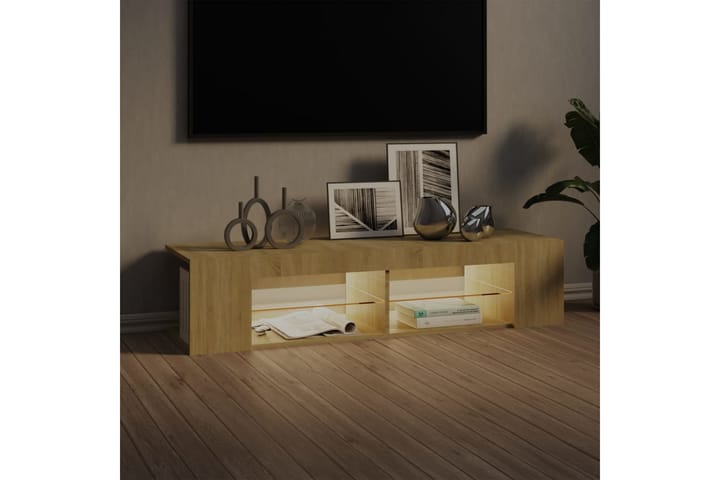 TV-taso LED-valoilla 135x39x30 cm - Ruskea - Huonekalut - TV- & Mediakalusteet - Tv taso & Mediataso