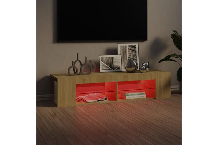 TV-taso LED-valoilla 135x39x30 cm - Ruskea - Huonekalut - TV- & Mediakalusteet - Tv taso & Mediataso