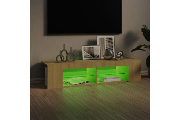 TV-taso LED-valoilla 135x39x30 cm - Ruskea - Huonekalut - TV- & Mediakalusteet - Tv taso & Mediataso