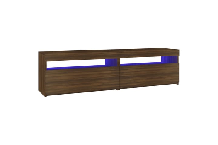 TV-taso LED-valoilla 2 kpl ruskea tammi 75x35x40 cm - Ruskea - Huonekalut - TV- & Mediakalusteet - Tv taso & Mediataso