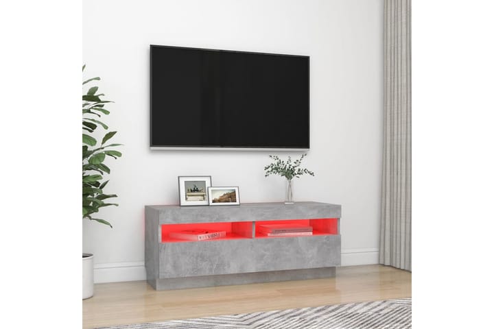 TV-taso LED-valoilla betoninharmaa 100x35x40 cm - Huonekalut - TV- & Mediakalusteet - Tv taso & Mediataso